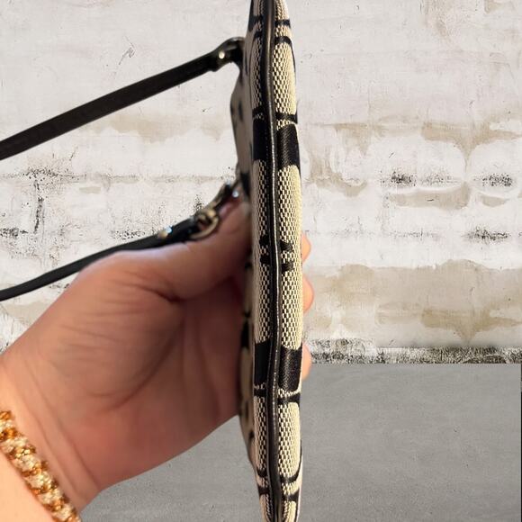 Coach Signature Canvas Wristlet in Black & Gray - Picture 6 of 7